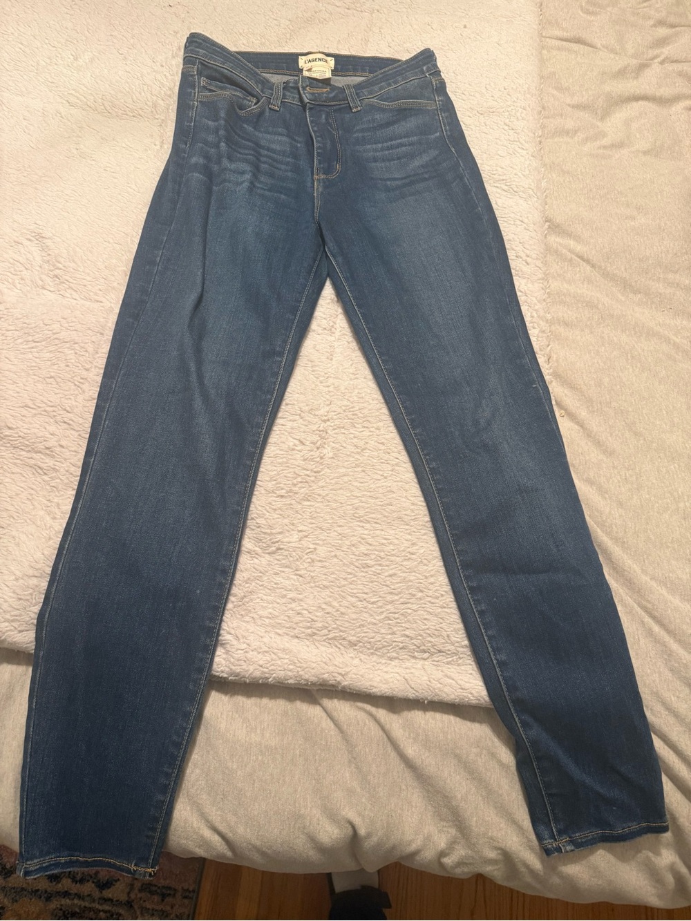 L'AGENCE Dark Blue Straight-Leg Jeans